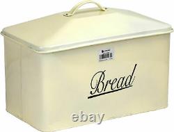 LARGE Metal Bread Bin Kitchen Vintage Retro Style Storage Canister Box With Lid