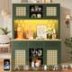 Led Tall Cabinet Vintage Kitchen Storage Adjustable Shelves Drawers Rattan Doors