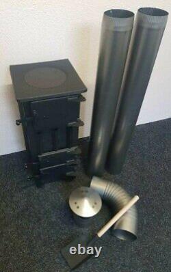LOG BURNER STOVE WOOD FLUE SYSTEM PIPES SET 6.5KW GARAGE SHED WORKSHOP 125mm 5