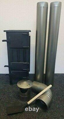 LOG BURNER STOVE WOOD FLUE SYSTEM PIPES SET 6.5KW GARAGE SHED WORKSHOP 125mm 5