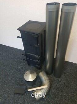 LOG BURNER STOVE WOOD FLUE SYSTEM PIPES SET 6.5KW GARAGE SHED WORKSHOP 125mm 5
