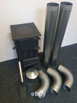 LOG WOOD BURNER STOVE FLUE SYSTEM PIPES SET 6.5KW GARAGE SHED WORKSHOP 125mm 5