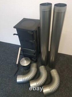 LOG WOOD BURNER STOVE FLUE SYSTEM PIPES SET 6.5KW GARAGE SHED WORKSHOP 125mm 5