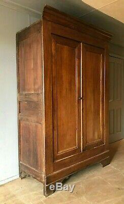 Large Antique Oak Freestanding Larder Cupboard Kitchen Storage Unit Armoire