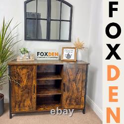 Large Buffet Sideboard Storage Cabinet with Cupboard Shelves Barn Door Kitchen