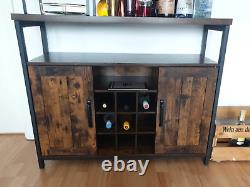 Large Drinks Cabinet Sideboard Cupboard Buffet Kitchen Storage Wine Bottle Rack