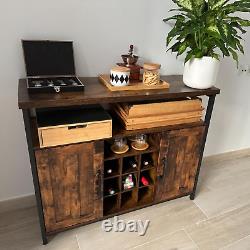 Large Drinks Cabinet Sideboard Cupboard Buffet Storage Table Wine Bottle Holder