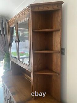 Large Ercol Dresser & Glass Display Cabinet With Corner Shelf UnitsQuality Wood