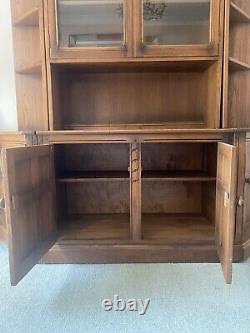 Large Ercol Dresser & Glass Display Cabinet With Corner Shelf UnitsQuality Wood