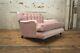 Large Handmade Vintage Dusty Pink Velvet Chesterfield Snuggle Armchair