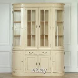 Large Home Decor Storage Vintage Cream Dresser Display Mahogany Cabinet