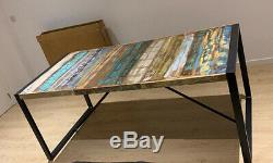 Large Industrial Dining Table Kitchen Dining Room Vintage Retro Furniture Rustic