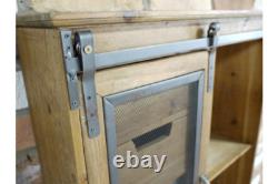 Large Industrial Wall Cabinet Vintage Style Metal Wood Kitchen Bathroom Storage