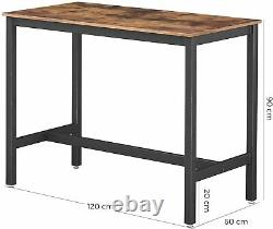 Large Industrial Wooden Kitchen Dining Bar Table Vintage Retro Rustic Brown