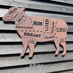 Large LAMB Sign Rustic Metal Home BBQ Kitchen butchers Shop Decoration Decor Art