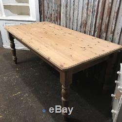 Large Pine Dining Farmhouse Table Country Kitchen Rustic