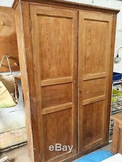 Large Pitched Pitch Pine Storage Pantry Cupboard Cabinet Vintage Kitchen Larder