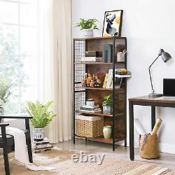 Large Retro Bookcase Office Storage Shelf 4 Tier Bookshelf Books Shelving Unit
