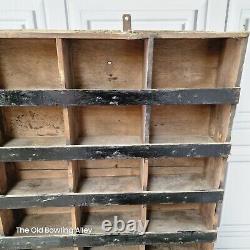 Large Retro Vintage Wooden Pigeon 54 Hole Industrial Solid Wood Workshop Shelves