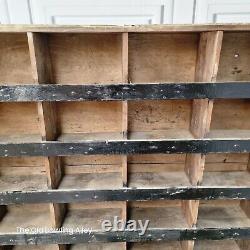 Large Retro Vintage Wooden Pigeon 54 Hole Industrial Solid Wood Workshop Shelves