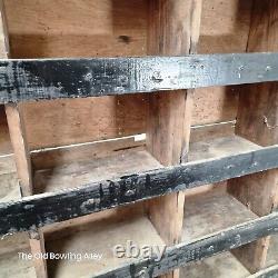 Large Retro Vintage Wooden Pigeon 54 Hole Industrial Solid Wood Workshop Shelves