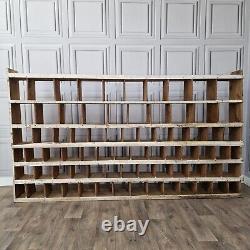 Large Retro Vintage Wooden Pigeon Hole Industrial Solid Wood Workshop Shelves