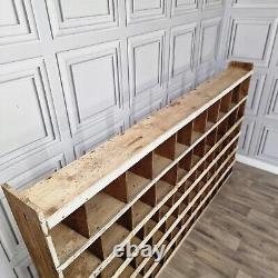 Large Retro Vintage Wooden Pigeon Hole Industrial Solid Wood Workshop Shelves