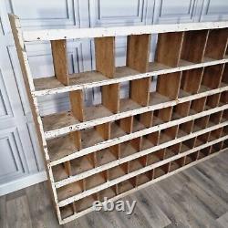 Large Retro Vintage Wooden Pigeon Hole Industrial Solid Wood Workshop Shelves