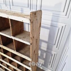 Large Retro Vintage Wooden Pigeon Hole Industrial Solid Wood Workshop Shelves