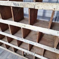 Large Retro Vintage Wooden Pigeon Hole Industrial Solid Wood Workshop Shelves