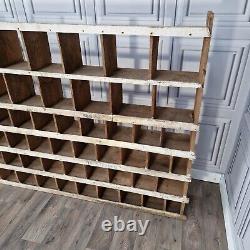 Large Retro Vintage Wooden Pigeon Hole Industrial Solid Wood Workshop Shelves