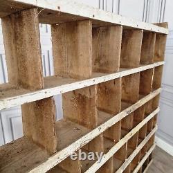 Large Retro Vintage Wooden Pigeon Hole Industrial Solid Wood Workshop Shelves