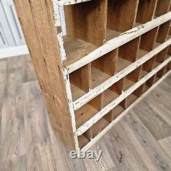 Large Retro Vintage Wooden Pigeon Hole Industrial Solid Wood Workshop Shelves