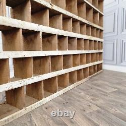 Large Retro Vintage Wooden Pigeon Hole Industrial Solid Wood Workshop Shelves