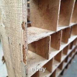 Large Retro Vintage Wooden Pigeon Hole Industrial Solid Wood Workshop Shelves