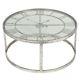 Large Round Metal Glass Skeleton Clock Table Shabby Vintage Chic Home Decor