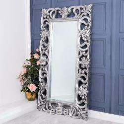 Large Silver Mirror Full Length Wall Ornate Bedroom Hallway Home 167 x 91cm