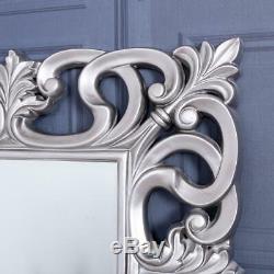 Large Silver Mirror Full Length Wall Ornate Bedroom Hallway Home 167 x 91cm