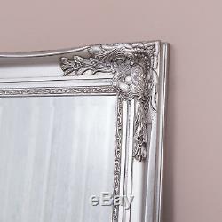 Large Silver Wall Floor Ornate Mirror Bedroom Hall Living Room 100 x 80cm