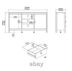 Large Storage Cupboard Vintage Retro Cabinet Modern Sideboard Chest Drawers Unit
