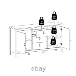 Large Storage Cupboard Vintage Retro Cabinet Modern Sideboard Chest Drawers Unit