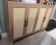 Large Storage Sideboard Rustic Cupboard Unit Vintage Woven Style Buffet Cabinet