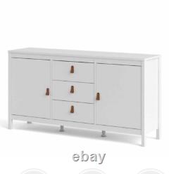 Large Storage Sideboard Vintage Retro Cabinet Cupboard Chest Drawers Unit White
