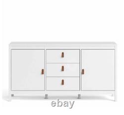Large Storage Sideboard Vintage Retro Cabinet Cupboard Chest Drawers Unit White