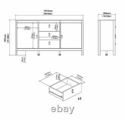 Large Storage Sideboard Vintage Retro Cabinet Modern Cupboard Chest Drawers Unit