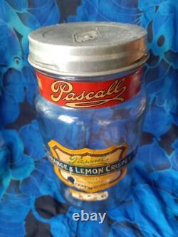 Large Vintage Aridor Glass Sweet Jar. Pascal, Orange & Lemon Crispet