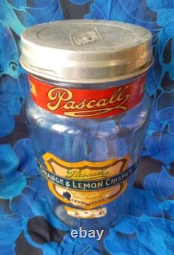 Large Vintage Aridor Glass Sweet Jar. Pascal, Orange & Lemon Crispet