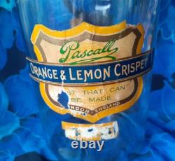 Large Vintage Aridor Glass Sweet Jar. Pascal, Orange & Lemon Crispet