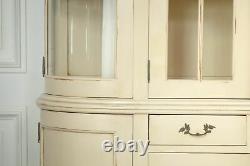 Large Vintage Cream Dresser Display Mahogany Cabinet Home Decor Storage