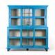 Large Vintage Indian Rustic Glass Kitchen Dresser Cupboard Cabinet Shelves